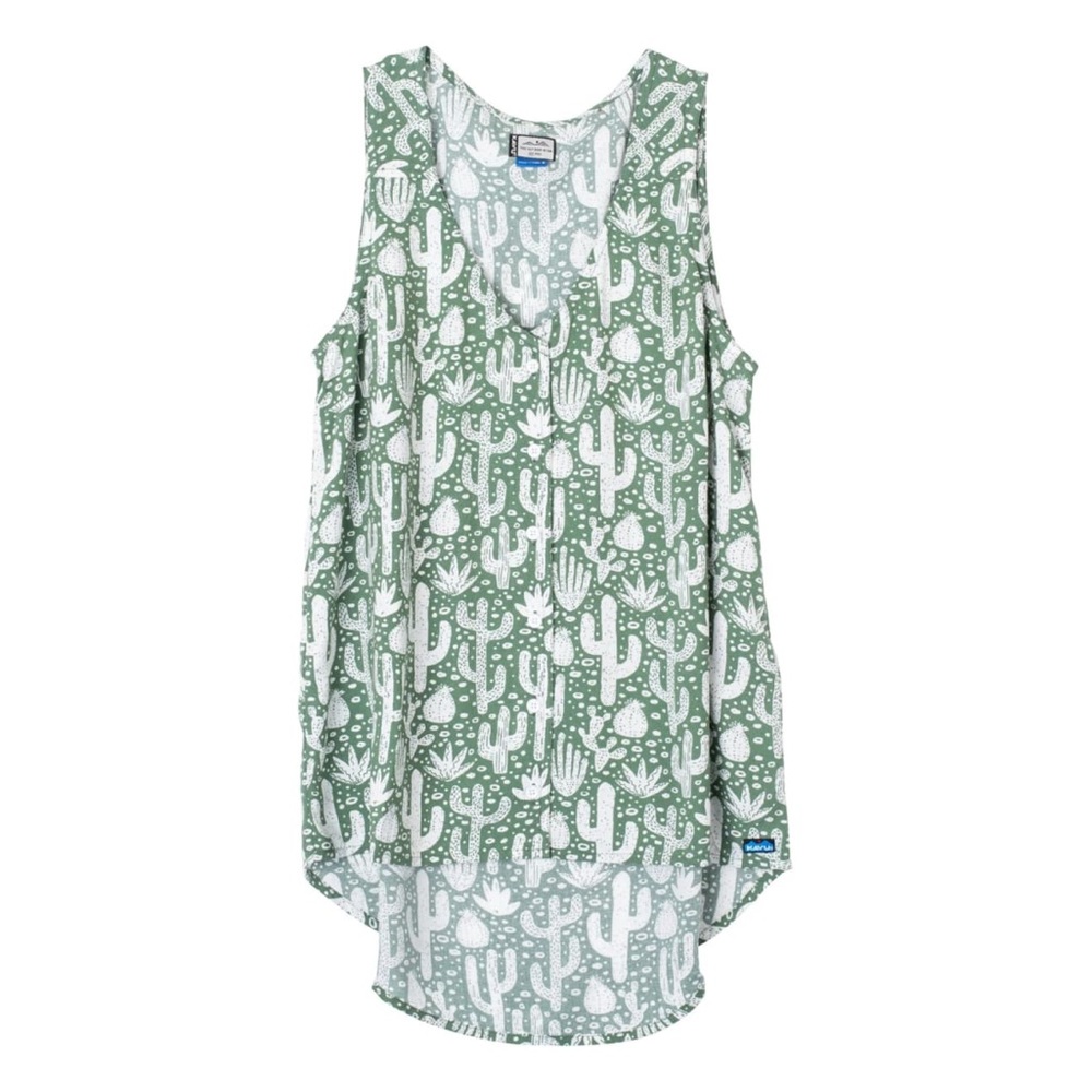 Sage Green/White Cactus Print Tank Top